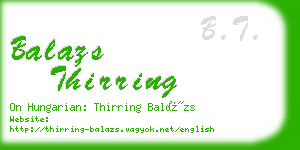 balazs thirring business card